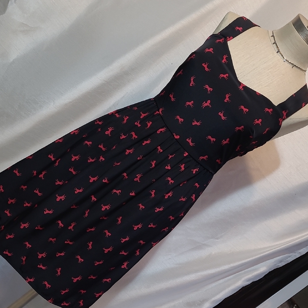 Francesca's Black Mini Dress with Pink Patterns
